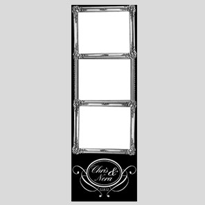 Wedding  Ornamental Silver  2x6  3 Photos