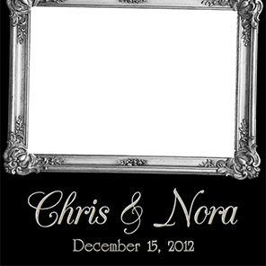 Wedding  Ornamental Silver  2x6  4 Photos