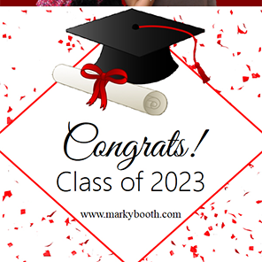 Graduation  Red Confetti Grad  2x6  3 Photos