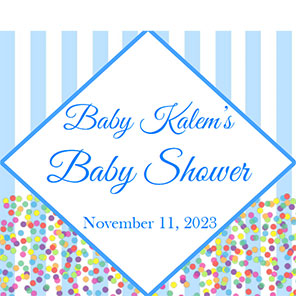 Baby Shower  Blue Stripes  2x6  3 Photos
